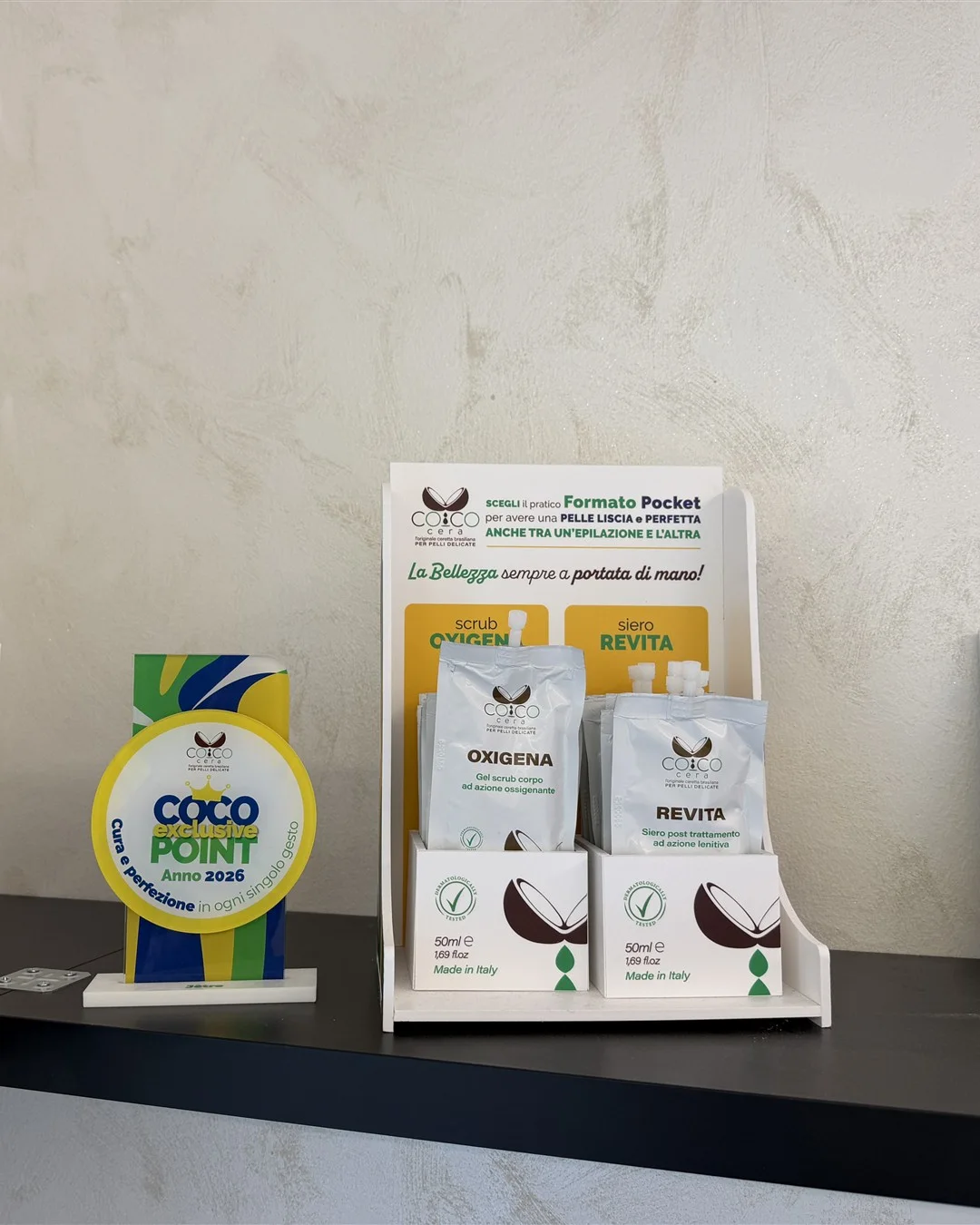 Prodotti domiciliari Cococera esposti nel centro Jêtre, Coco Point 2026